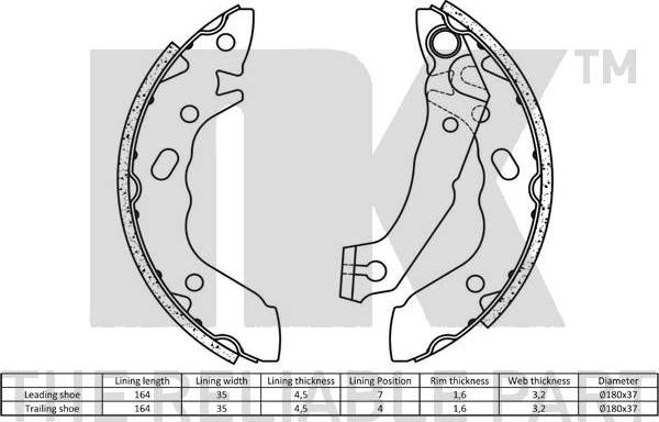 NK 2734560 - Bremžu loku komplekts www.autospares.lv