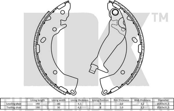 NK 2734716 - Bremžu loku komplekts www.autospares.lv