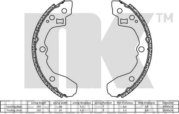 NK 2735679 - Bremžu loku komplekts www.autospares.lv