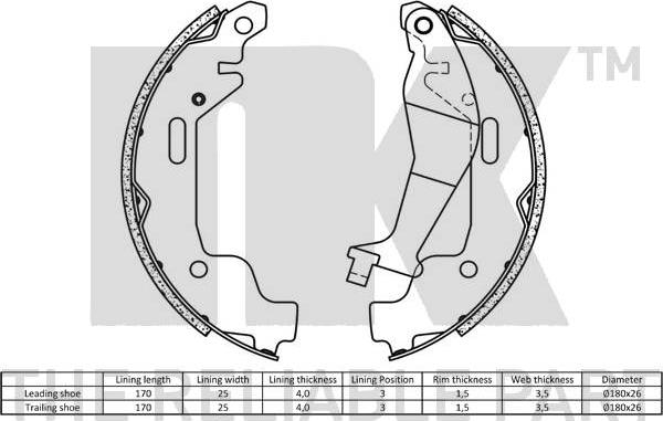 NK 2736685 - Bremžu loku komplekts www.autospares.lv