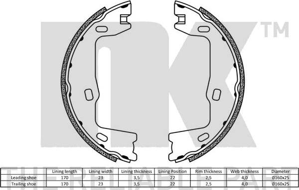 NK 2736347 - Bremžu loku kompl., Stāvbremze autospares.lv