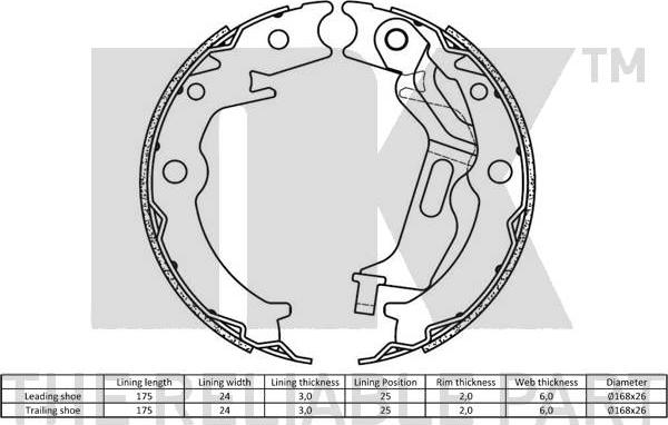 NK 2736785 - Bremžu loku kompl., Stāvbremze www.autospares.lv