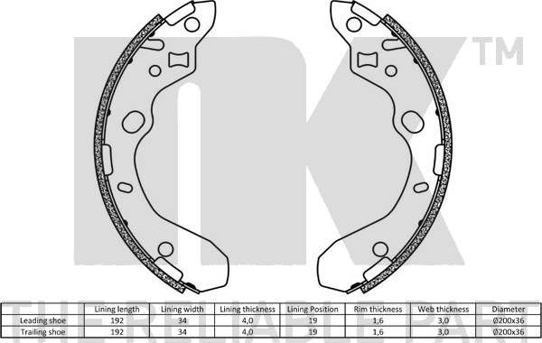 NK 2732611 - Bremžu loku komplekts www.autospares.lv