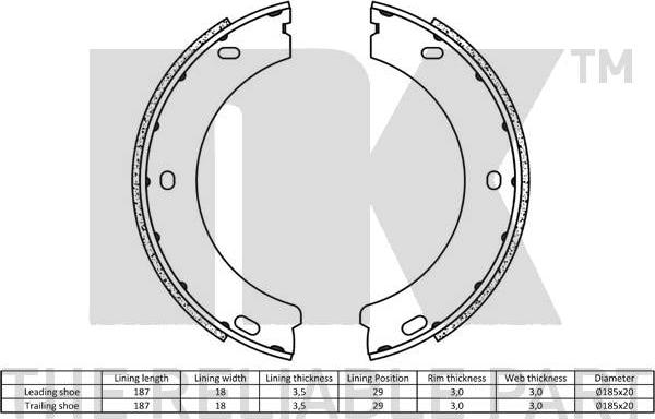 NK 2737522 - Bremžu loku kompl., Stāvbremze www.autospares.lv