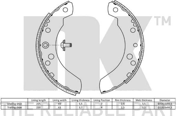 NK 2725440 - Bremžu loku komplekts www.autospares.lv