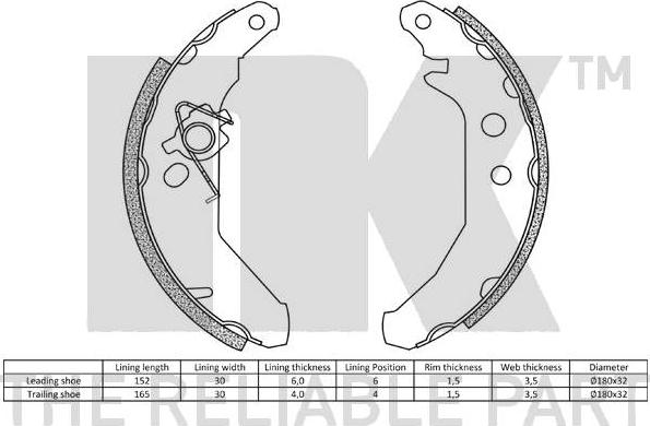 NK 2725517 - Bremžu loku komplekts www.autospares.lv