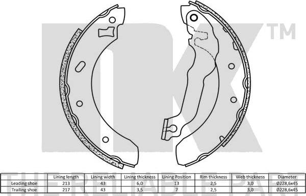 NK 2725537 - Bremžu loku komplekts autospares.lv