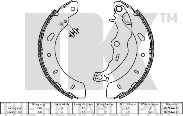 NK 2725819 - Bremžu loku komplekts www.autospares.lv