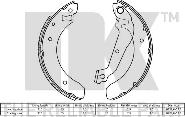 NK 2725376 - Bremžu loku komplekts www.autospares.lv