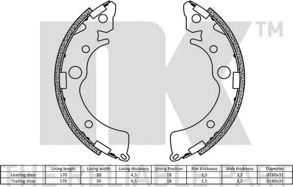 NK 2726418 - Bremžu loku komplekts www.autospares.lv