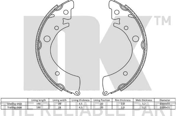 NK 2726435 - Bremžu loku komplekts www.autospares.lv