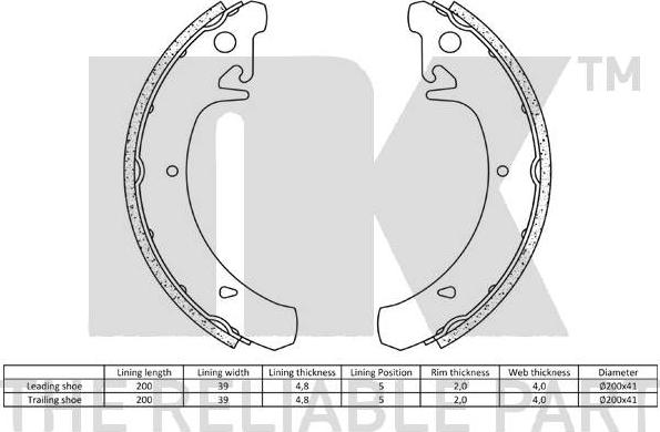 NK 2723442 - Bremžu loku komplekts www.autospares.lv