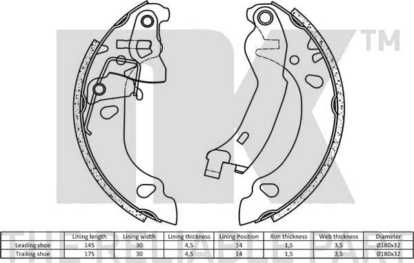 NK 2723696 - Bremžu loku komplekts www.autospares.lv