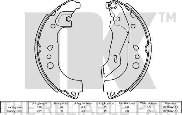 NK 2723859 - Bremžu loku komplekts autospares.lv