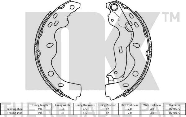 NK 2723759 - Bremžu loku komplekts www.autospares.lv