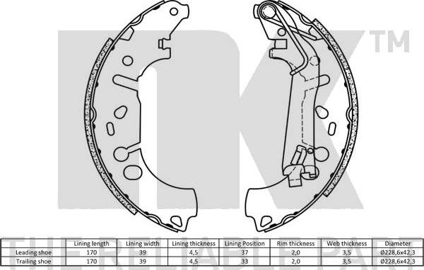 NK 2723731 - Bremžu loku komplekts www.autospares.lv