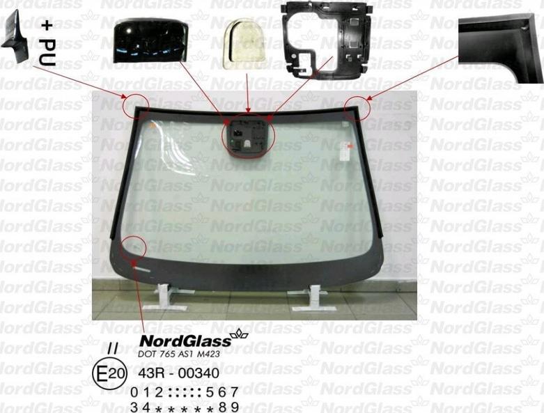 NordGlass 4045035 - Vējstikls www.autospares.lv