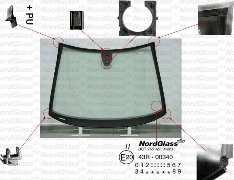 NordGlass 4045173 - Vējstikls www.autospares.lv