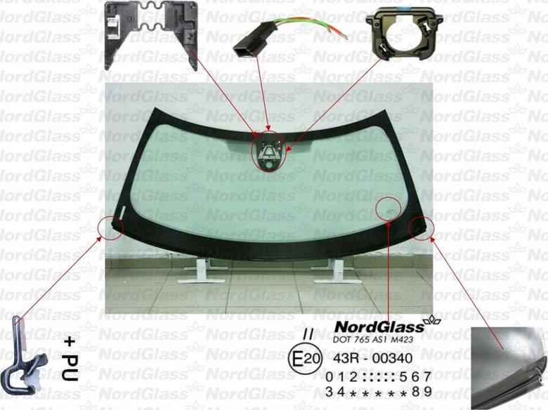 NordGlass 4045384 - Vējstikls www.autospares.lv