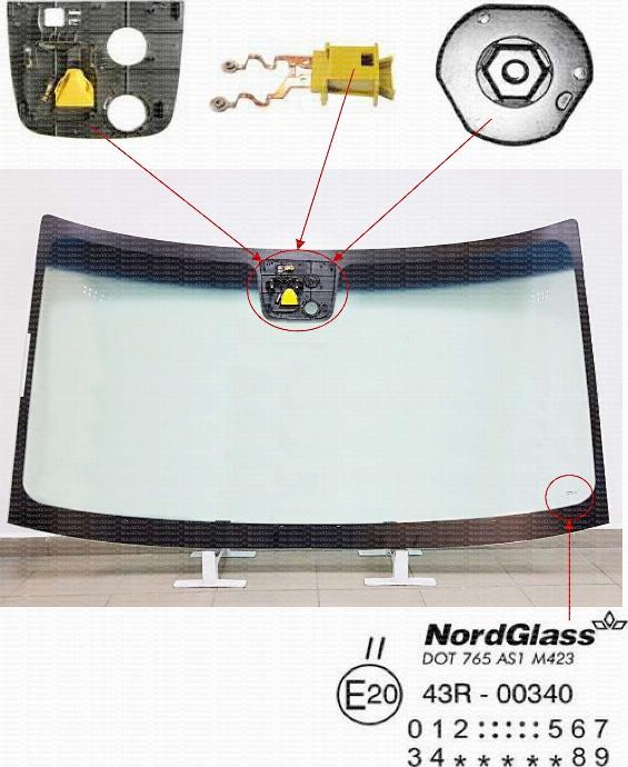 NordGlass 4045250 - Windscreen www.autospares.lv