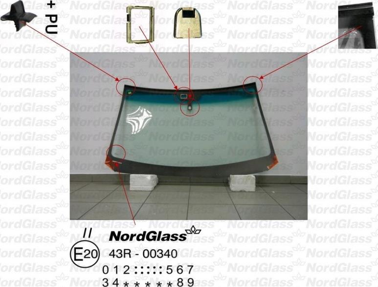 NordGlass 4043672 - Ветровое стекло www.autospares.lv