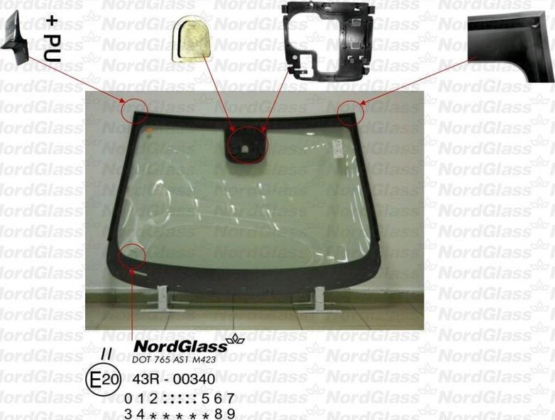 NordGlass 4042666 - Vējstikls www.autospares.lv