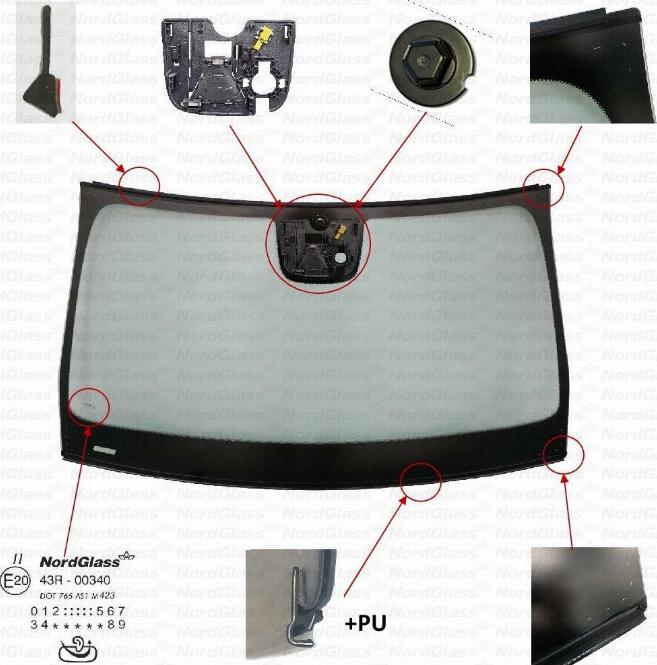 NordGlass 4164560 - Windscreen www.autospares.lv