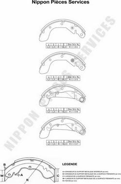 NPS D350O01 - Bremžu loku komplekts autospares.lv