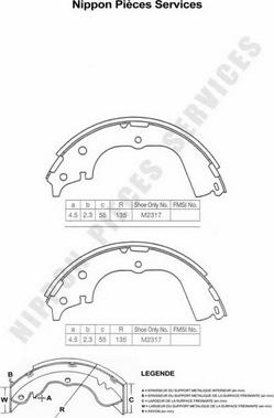 NPS D350U16 - Bremžu loku komplekts www.autospares.lv