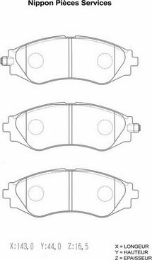 NPS D360O03 - Brake Pad Set, disc brake www.autospares.lv