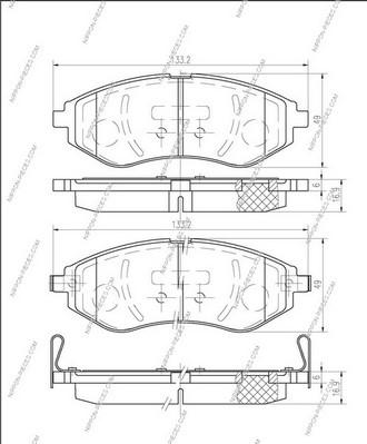 NPS D360O20 - Bremžu uzliku kompl., Disku bremzes autospares.lv