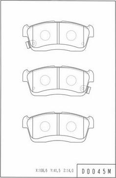 NPS D360U09 - Тормозные колодки, дисковые, комплект www.autospares.lv