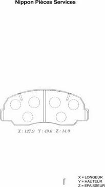 NPS D360U01 - Brake Pad Set, disc brake www.autospares.lv