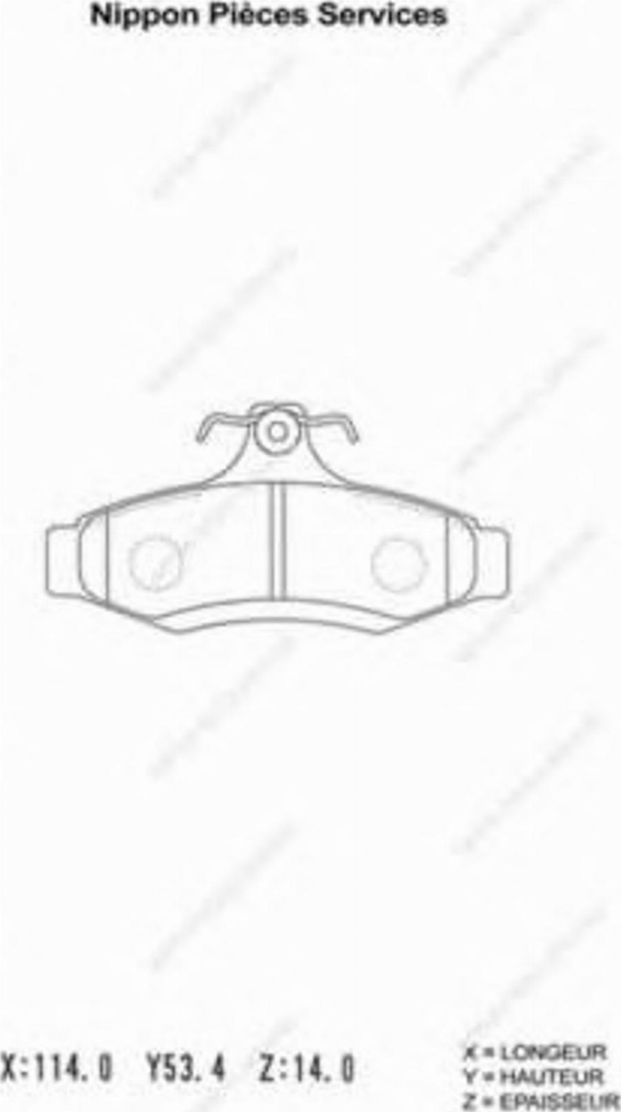 NPS D361O02 - Тормозные колодки, дисковые, комплект www.autospares.lv