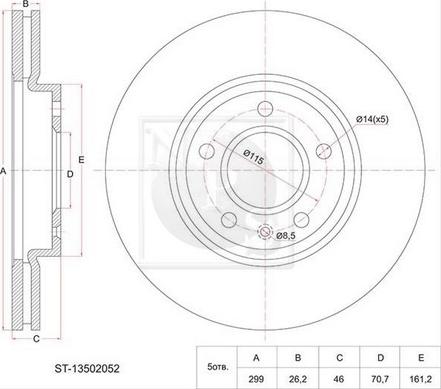 NPS D330O13 - Bremžu diski www.autospares.lv