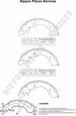 NPS H350A04 - Bremžu loku komplekts www.autospares.lv