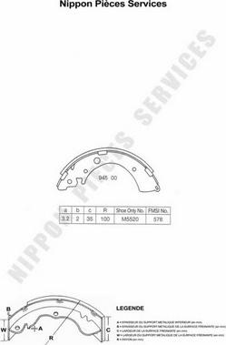 NPS H350A20 - Bremžu loku komplekts autospares.lv