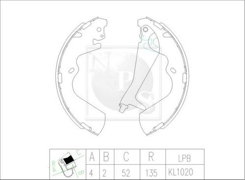 NPS H350I04 - Bremžu loku komplekts autospares.lv