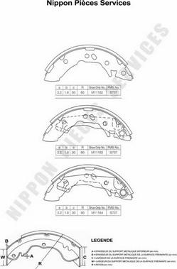 NPS H350I02 - Bremžu loku komplekts www.autospares.lv