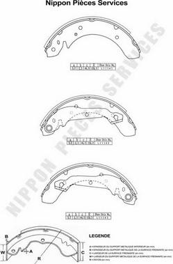 NPS H350I07 - Brake Shoe Set www.autospares.lv