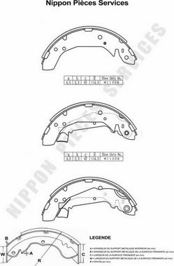 NPS H350I26 - Bremžu loku komplekts www.autospares.lv