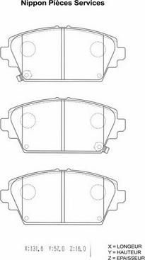 NPS H360A45 - Bremžu uzliku kompl., Disku bremzes www.autospares.lv