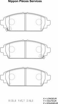 NPS H360A47 - Bremžu uzliku kompl., Disku bremzes autospares.lv