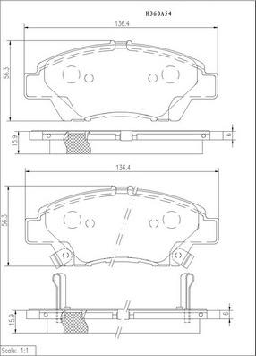 NPS H360A54 - Bremžu uzliku kompl., Disku bremzes autospares.lv