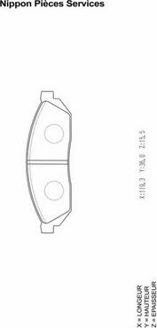 NPS H360A04 - Brake Pad Set, disc brake www.autospares.lv