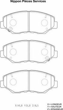 NPS H360A08 - Brake Pad Set, disc brake www.autospares.lv