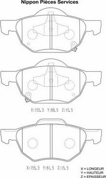 NPS H360A07 - Brake Pad Set, disc brake www.autospares.lv