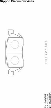 NPS H360A14 - Brake Pad Set, disc brake www.autospares.lv