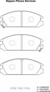 NPS H360A18 - Тормозные колодки, дисковые, комплект www.autospares.lv