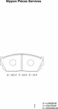 NPS H360A13 - Brake Pad Set, disc brake www.autospares.lv